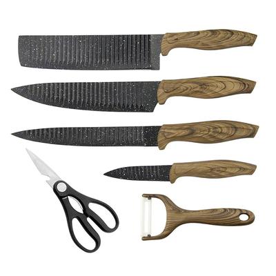 STP Goods Stainless Black Blade Steel Knife Set of 6 in Gift Box