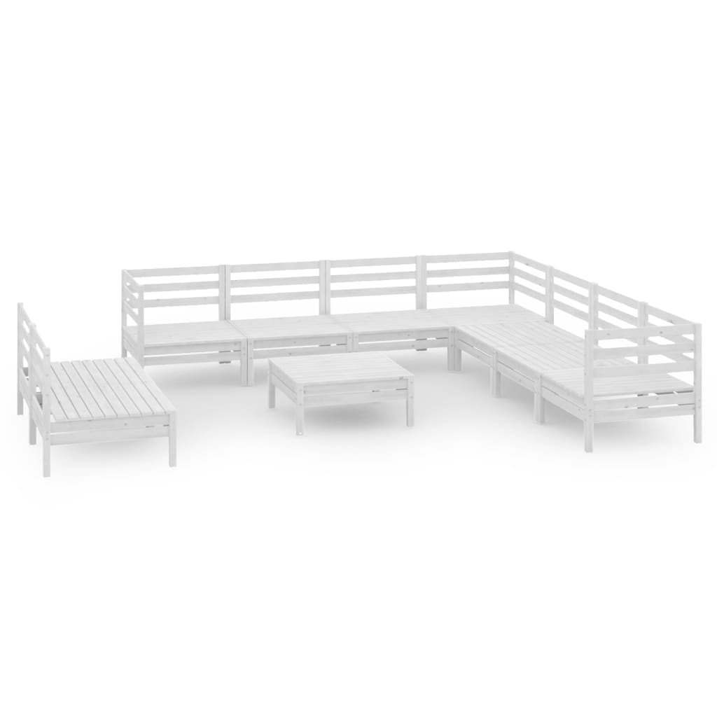 vidaXL 10-tlg. Garten-Lounge-Set Massivholz Kiefer Weiß Image