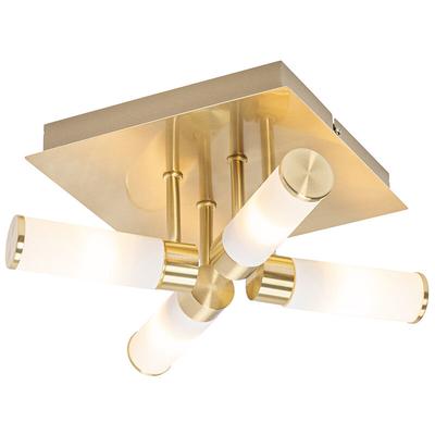 Qazqa - Moderne Badezimmer-Deckenleuchte Messing 4-flammig IP44 - Bath Image