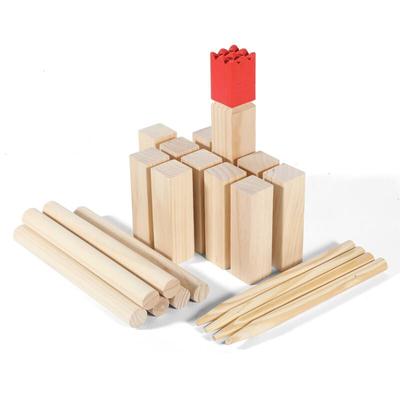 Kubb Wikingerspiel Wurfspiel Holz Spiel Rasenschach Outdoor Schach mit Tasche - Jopassy Image