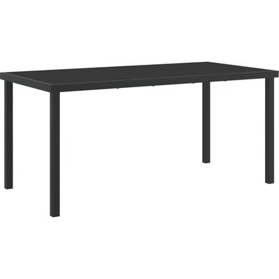 Gartentisch Schwarz 160x80x73 cm Hartglas Vidaxl Image