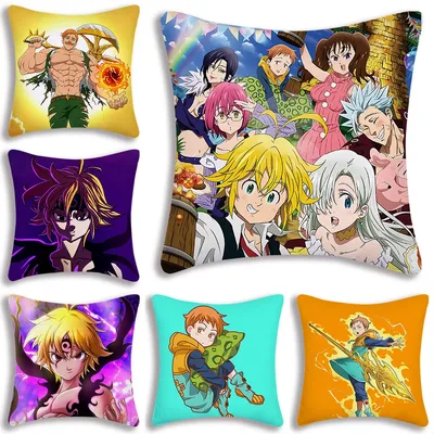 Hot Anime Die Sieben Todsünden Kissenbezüge Cartoon Sofa Dekorative Hause doppelseitige Druck Kurze Plüsch Niedlichen Kissenbezug Image