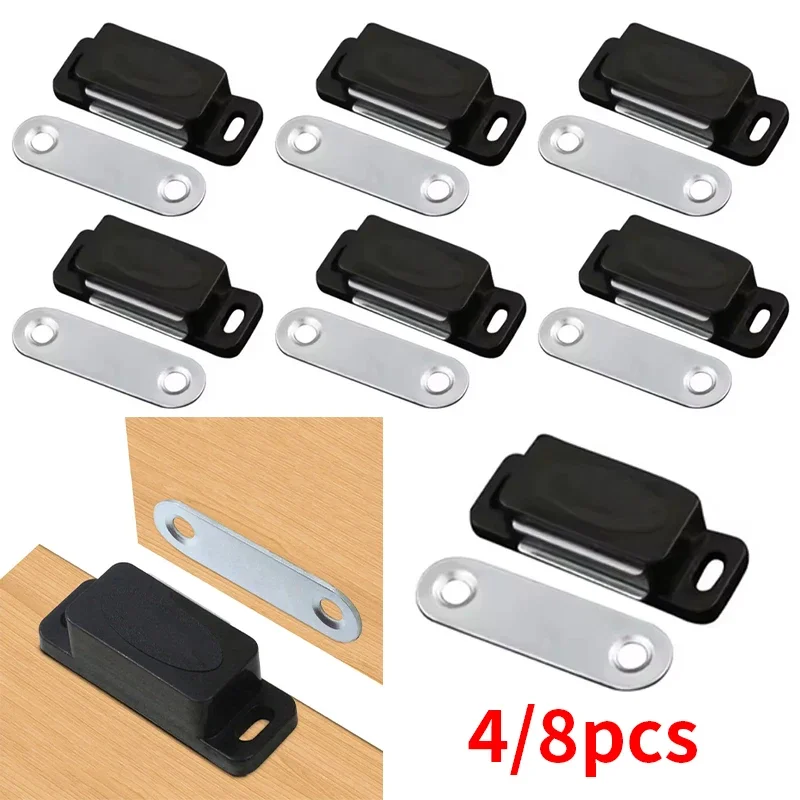 4/8 Stück Schrank magnetische Türabsaugung, Türmagnetschloss, Schrank Kleiderschrank Türschließer, Hardware-Zubehör Image