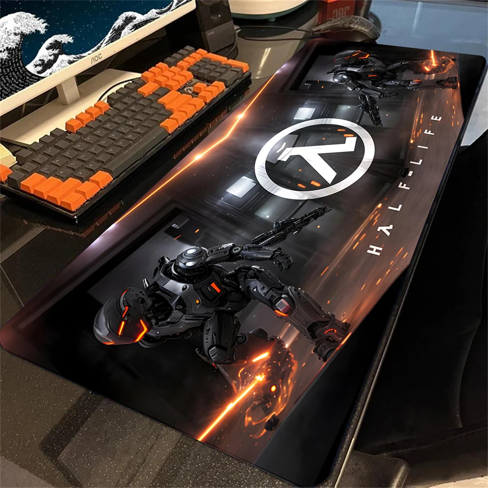 XXL Computer Gamer Mousepad H-Half Life Großes Gaming-Mauspad PC-Mauspad Laptop Mousepad Tastaturmatte Schreibtischunterlage Carpe 90x40 Image