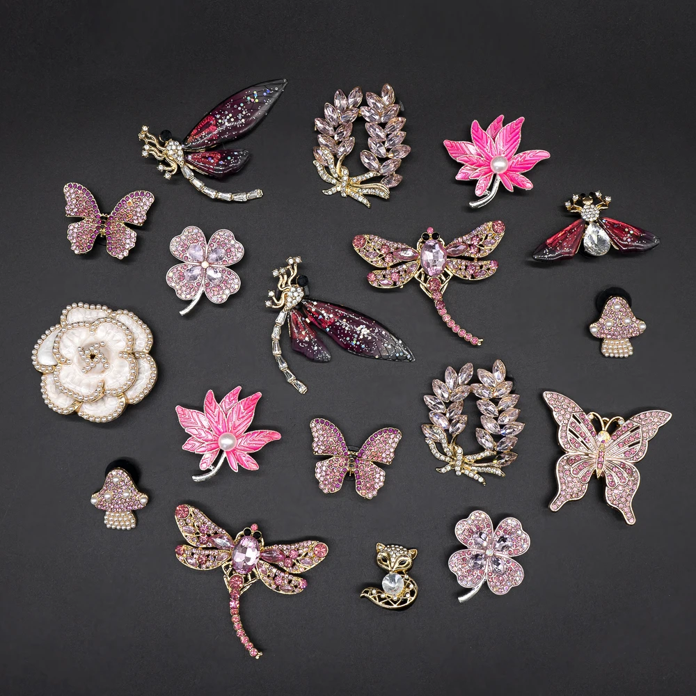 1/11 Stück Bling Rosa Schmetterling Pilz Schuh Charms für Frauen Mädchen Fox Bug Metall Schuh Dekoration Zubehör Clog Jeans