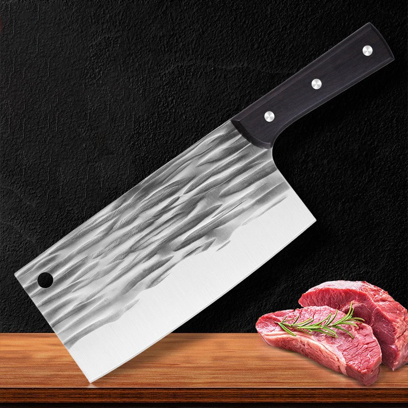 Geschmiedetes Metzger beil Küchenchef Messer hohe Härte Edelstahl Fleisch schneiden Gemüse Schneide messer für den Haushalt Image