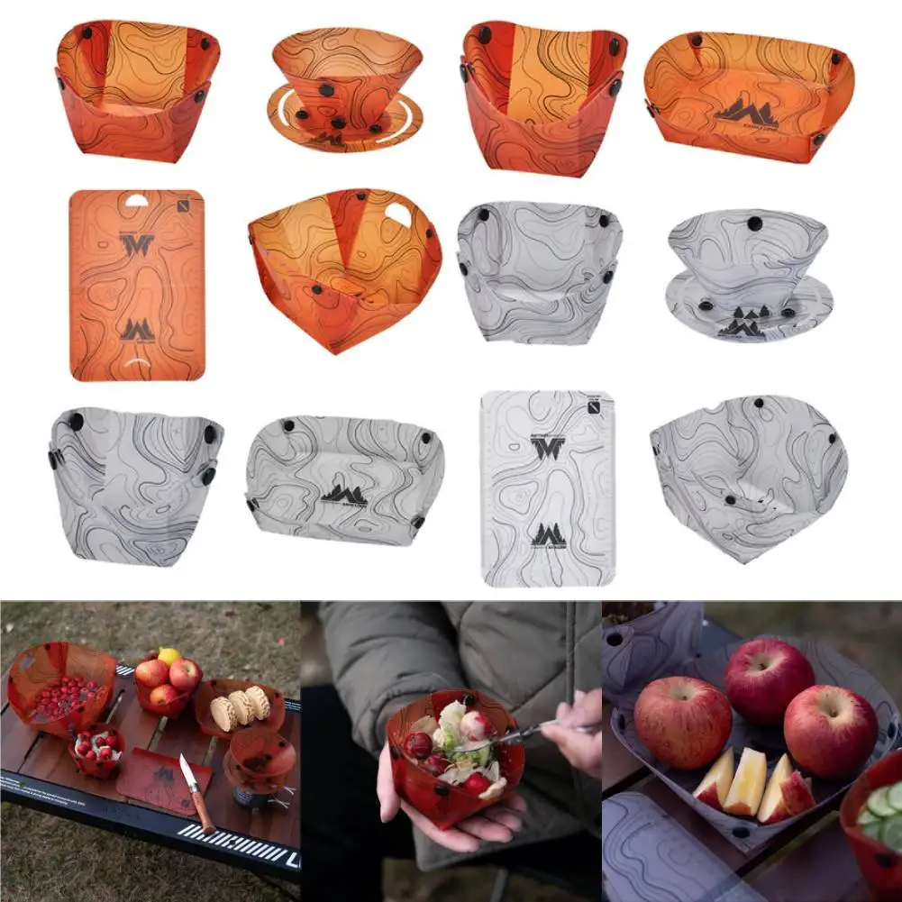 Outdoor Leichte Falten Geschirr Tragbare Schüssel Teller Kaffee Filter Trichter Wasser Tasse Mehrzweck Camping Geschirr Image