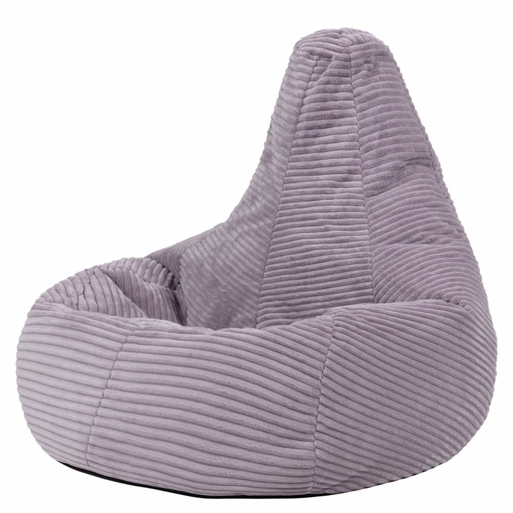 Pouf reclinabile per bambini in velluto a coste viola lavanda