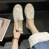 Flache Damenschuhe 2025, neue elegante Flachs-atmungsaktive Mesh-Leinwand, bequeme Damen-Schuhe mit