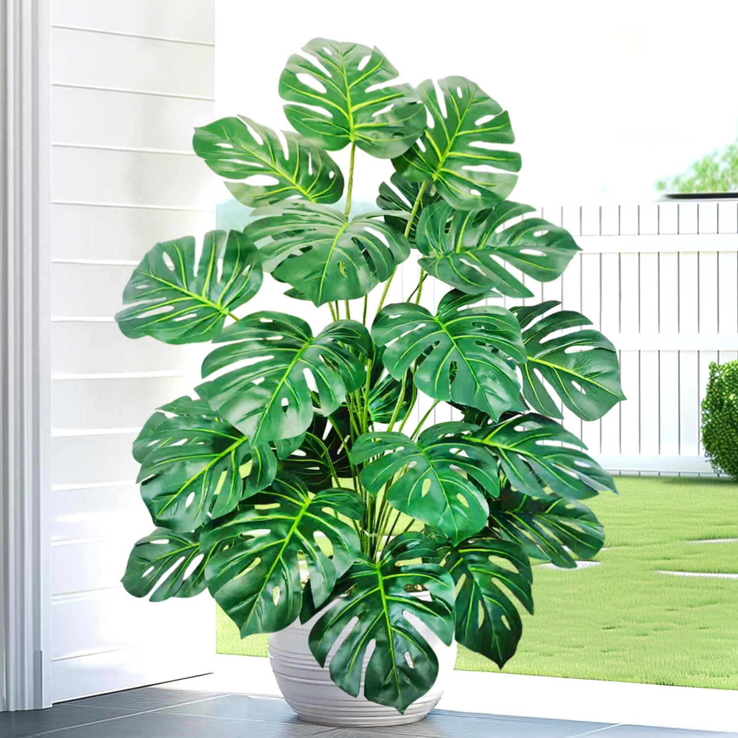 66–103 cm/40,55 Zoll künstliche Monstera-Pflanze, gefälschte Palme, Kunststoff-Schildkrötenblatt, grüne Pflanze für Zuhause, Garten, Zimmer, Büro, Dekoration