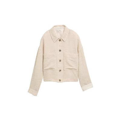 TOM TAILOR Damen Oversize Jacke mit Leinenanteil, beige, Uni, Gr. 36 Image