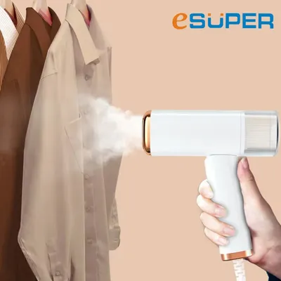 ESUPER Handheld Steam Iron 1000W Folding Mini Garment Hanging Steamer Clothes Ironing Wet Dry