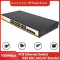 Nuovo switch Ethernet Gigabit POE RJ45 a 29 porte SFP 52V con per 802.3af/at Uplink Plug and Play non gestito, per telecamera IP/NVR