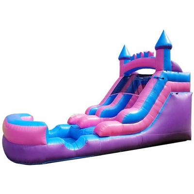 Pogo Bounce House Inflatable Water Slide Without Blower Backyard Inflatable Slide for Summer Fun - Slide with Water Pool for Kids - Classic Pink