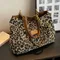 Sac fourre-tout imprimé léopard pour femme, grande capacité, sacs rétro pour filles, nouvelle mode,