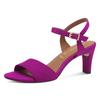 Sandalette TAMARIS, Damen, Gr. 36, pink (fuchsia), Textil, Veloursleder, elegant, Schuhe, Trichterabsatz, Abendschuh mit verstellbarem Fesselriemchen