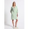 Sommerkleid STREET ONE, Damen, Gr. 46, EURO-Größen, grün (soft jade grün), Stoff, 100% Leinen, unifarben, casual, normal knielang, Rundhals, 3/4-Ärmel Bündchen, Kleider, mit Eingrifftaschen