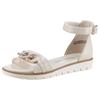 Riemchensandale MARCO TOZZI, Damen, Gr. 41, beige (creme), Lederimitat, modisch, Schuhe, Keilabsatz, Sommerschuh, Sandalette, mit Zierkette Ton in Ton