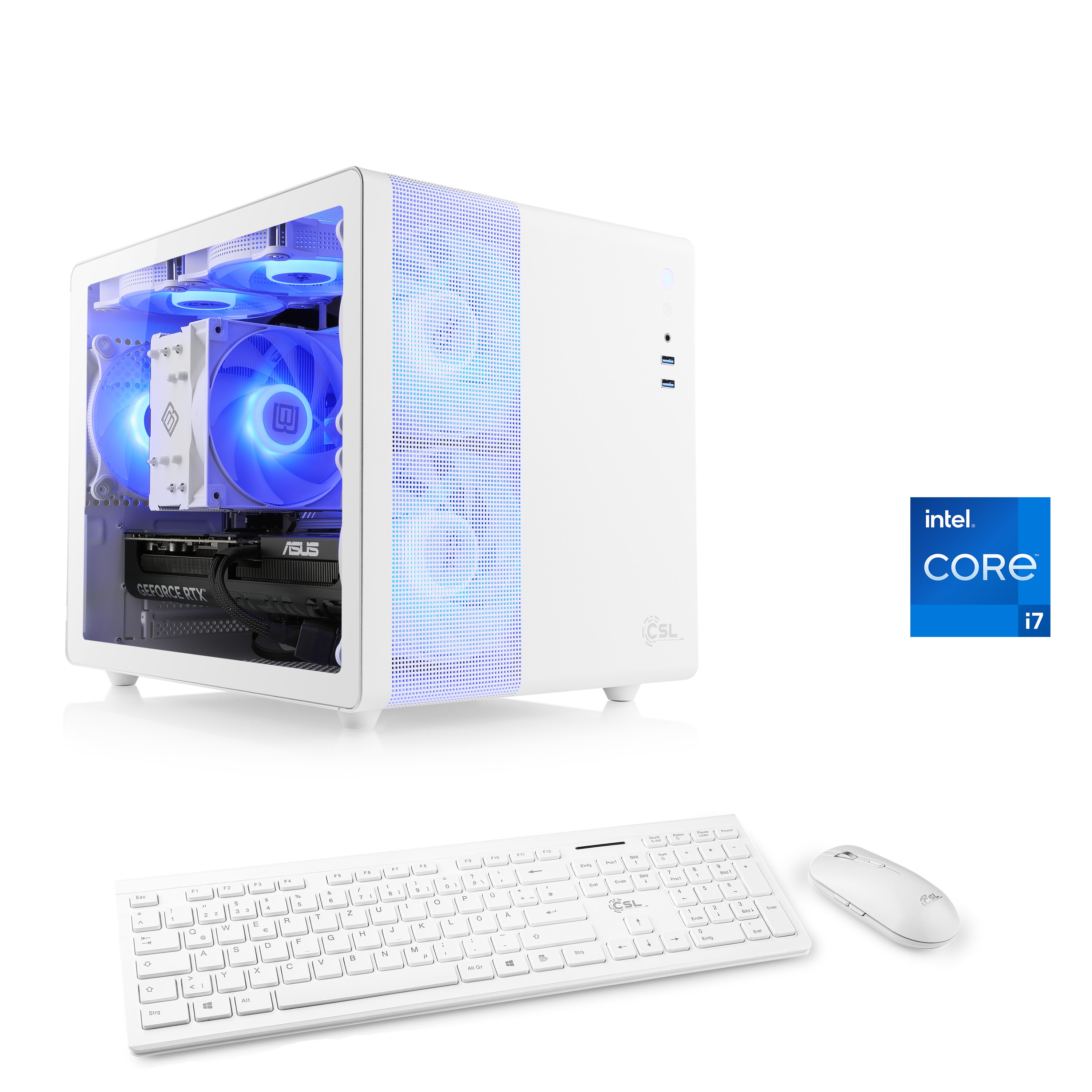 CSL PC "Cube V24170", weiß, Microsoft Windows 11 Home (64 Bit), 16 GB RAM 500 GB SSD, Desktop-PCs, PC Image