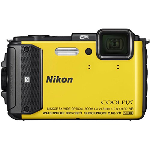 Nikon Coolpix AW130 Digital Camera 16.0MP with 5X Wide-Angel Optical Zoom Waterproof/Shockproof 3.0-Inch Display Full HD Yellow (Renewed)