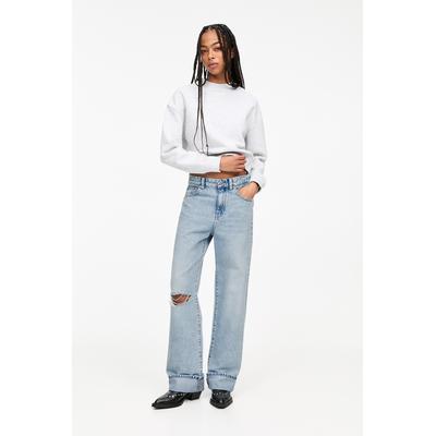 Straight Baggy Jeans With Turn-Up Hems