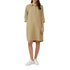 Blusenkleid S.OLIVER, Damen, Gr. 38, N-Gr, braun (schwarz sand), Obermaterial: 52% Leinen, 48% Viskose. Futter: 100% Viskose, unifarben, casual, regular fit kniefrei, Halbarm gerader Abschluss, Kleider, mit Knopfleiste