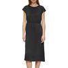 A-Linien-Kleid S.OLIVER, Damen, Gr. 38, N-Gr, schwarz, Web, Obermaterial: 100% Polyester, unifarben, casual, A-Linie kniebedeckend, Rundhals, Kurzarm, Kleider, mit überschnittenen Schultern