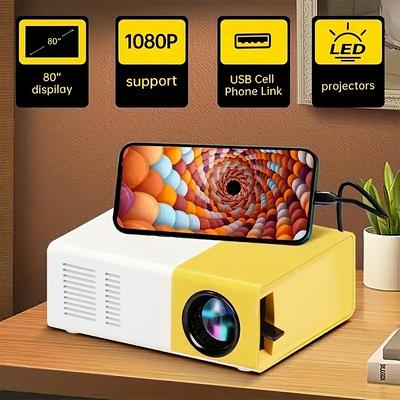 TEMU Mini Projector, Support 1080p Home , Compatible Projector, Portable Mobile Phone Projector For Image