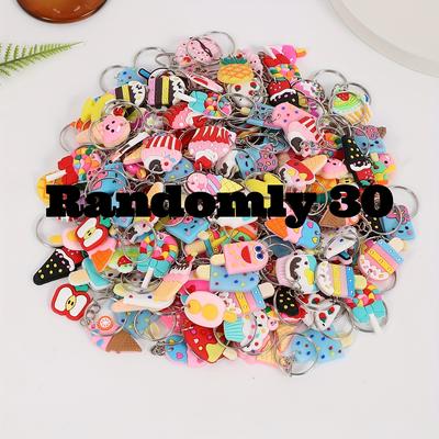 TEMU 30/40/50pcs Of Random -border Diy Cartoon Keychains, Mixed Styles For Women's Bags, Irregular Random Anime Keys, Key Accessories. Image