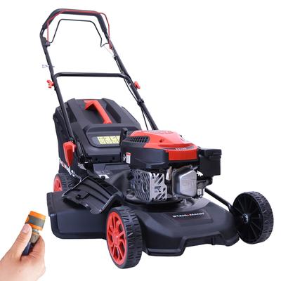 TEMU Gas-powered Lawn Mower Br460 – 5.4 (4.0 Kw), 170cc Engine, 46cm Cutting Width, Mulching, Height Adjustment, Easy Clean Connection, Large Wheels, 60l Grass Bag Image