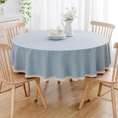 Jn.songs - Runde Tischdecke aus Baumwollleinen, Leinenoptik Tischdecken für Esstische, Kaffeetische Image