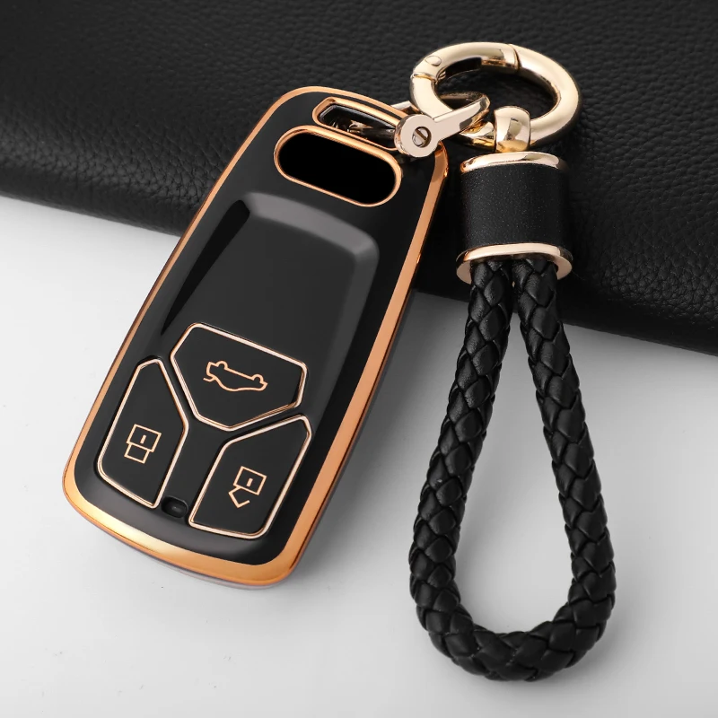 Mode TPU Auto Schlüssel Fall Abdeckung Shell Fob Für Audi A4 B9 A5 A6L A6 S4 S5 S7 8W Q7 4M Q5 TT TTS RS Coupe Styling Auto Zubehör Image