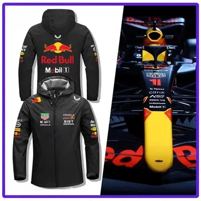 Red Bull Racing Team's high-quality men's and women's jackets, spring autumn rainproof jackets, long