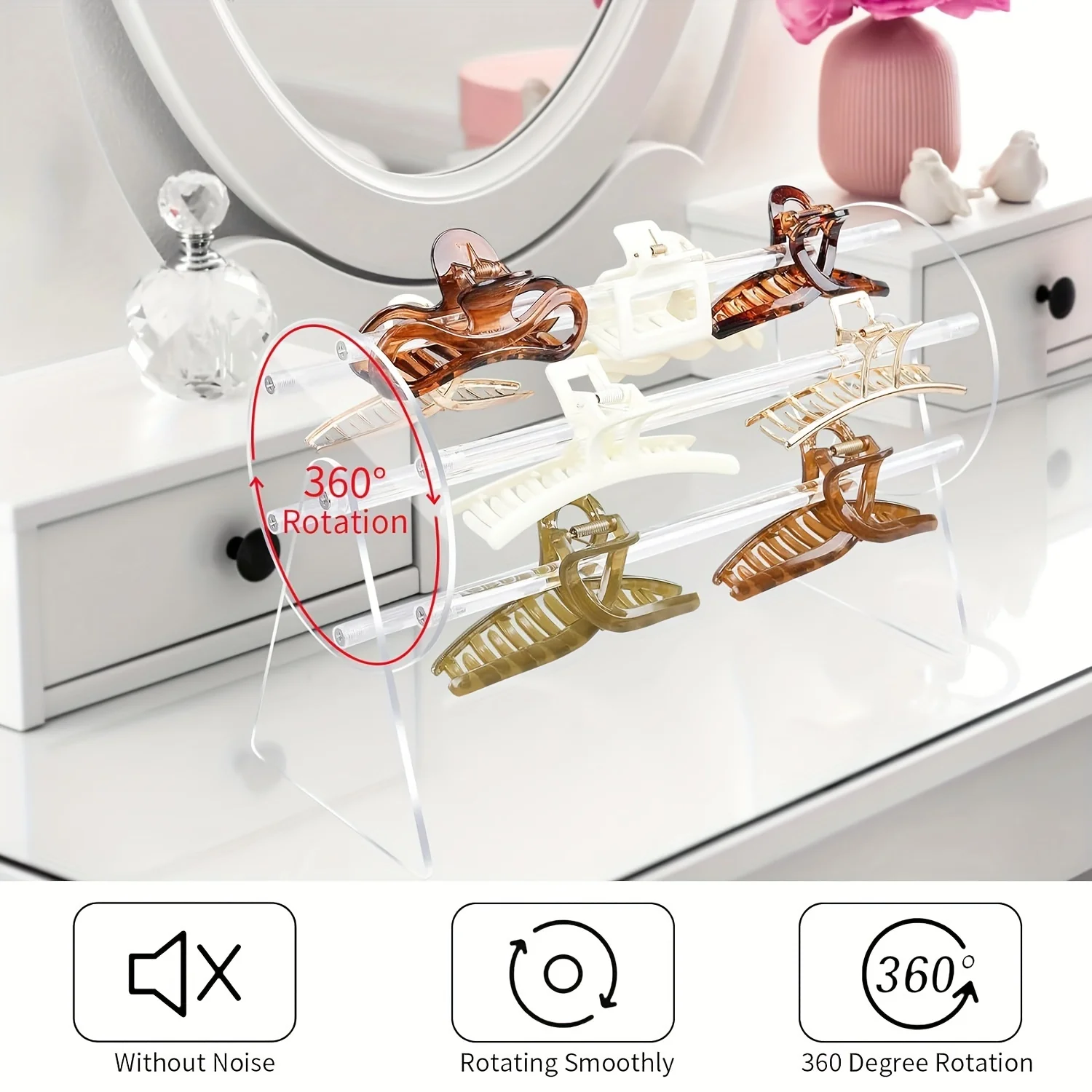 Einfache Acryl Haar Reifen Display Stand Stirnband Aufbewahrung halter für Frauen Image