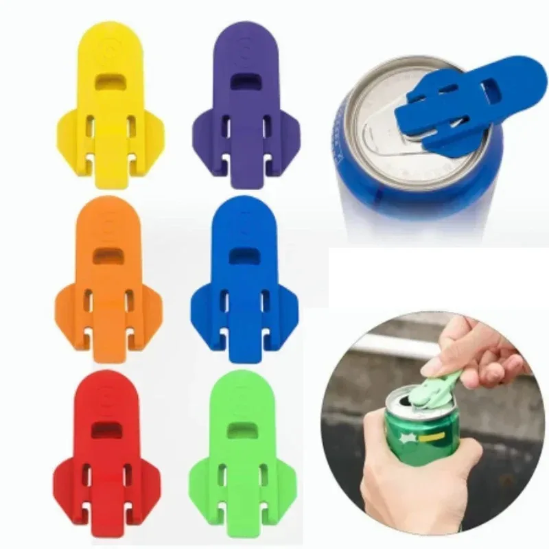 6 Stück Getränkeflaschenöffner für Bier, Cola, Getränkeöffner, einfacher Dosenöffner zum Verschließen von staubdichtem und freihändigem Getränkeöffner Image