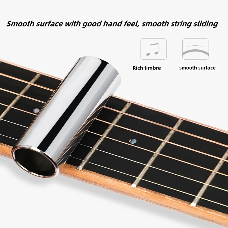 1PC Metall Bassgitarre Slider, Gitarre Finger Sleeve Slider, Edelstahl Gitarre Slider, Gitarre Finger Slider Tube Image
