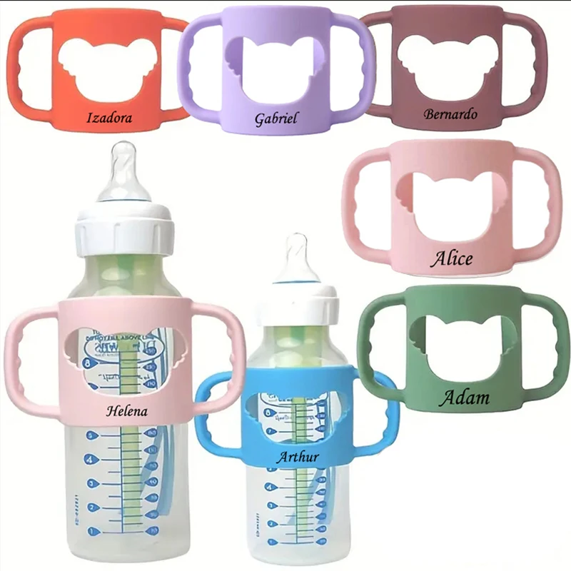 Maßgeschneiderter Universal-Flaschengriff mit jedem Namen, geeignet für alle Arten von 5 cm und höher Flaschen, komplett aus Silikon Image