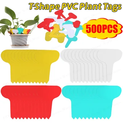 100Pcs T-Shape Plastic Plant Tags Nursery Garden Labels Garden Plant Labels Flower Pots Markers Sign Garden Tools for Seedling