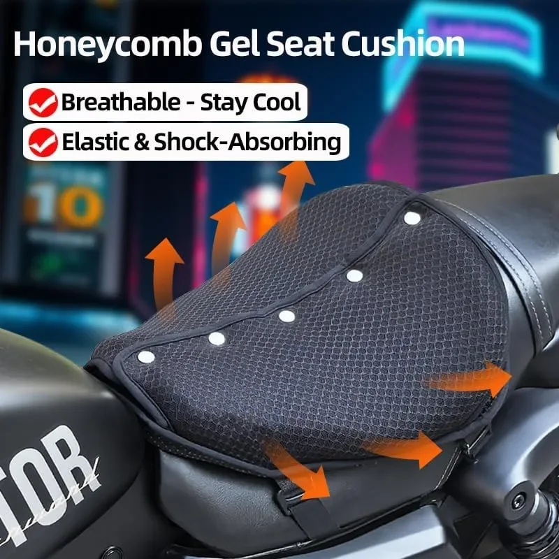 3D-Honeycomb Motorrad Gel Sitzkissen Struktur Stoßdämpfung Atmungsaktive Motorrad Gel Sitzpolster für lange Fahrten