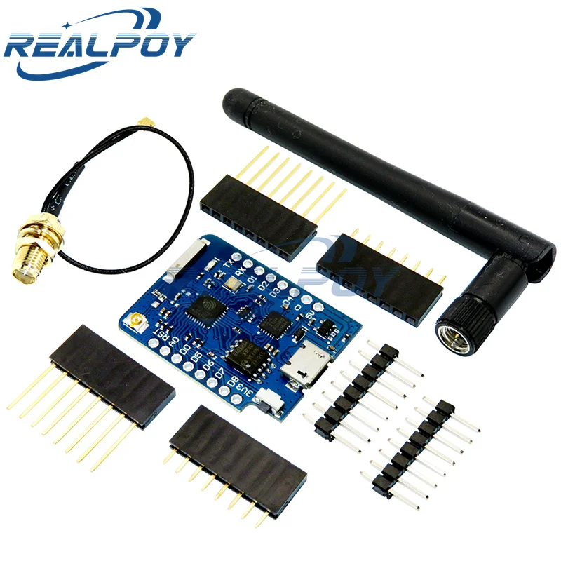 WEMOS D1 Mini Pro 4M 16M Bytes Externer Antennenanschluss NodeMCU-basierter ESP8266 ESP-8266EX CP2104 WIFI-Entwicklungsboard Micro Image
