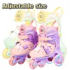 Kinder Skates Hohe Elastische PU Inline Skate Für Alter 2-8 Kinder Skating Schuhe Einstellbare Größe