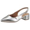 Slingpumps TAMARIS, Damen, Gr. 36, silber (silberfarben), Lederimitat, metallic, elegant, Schuhe Slingpumps, Blockabsatz, Abendschuh, Businessschuh mit verstellbarer Schnalle