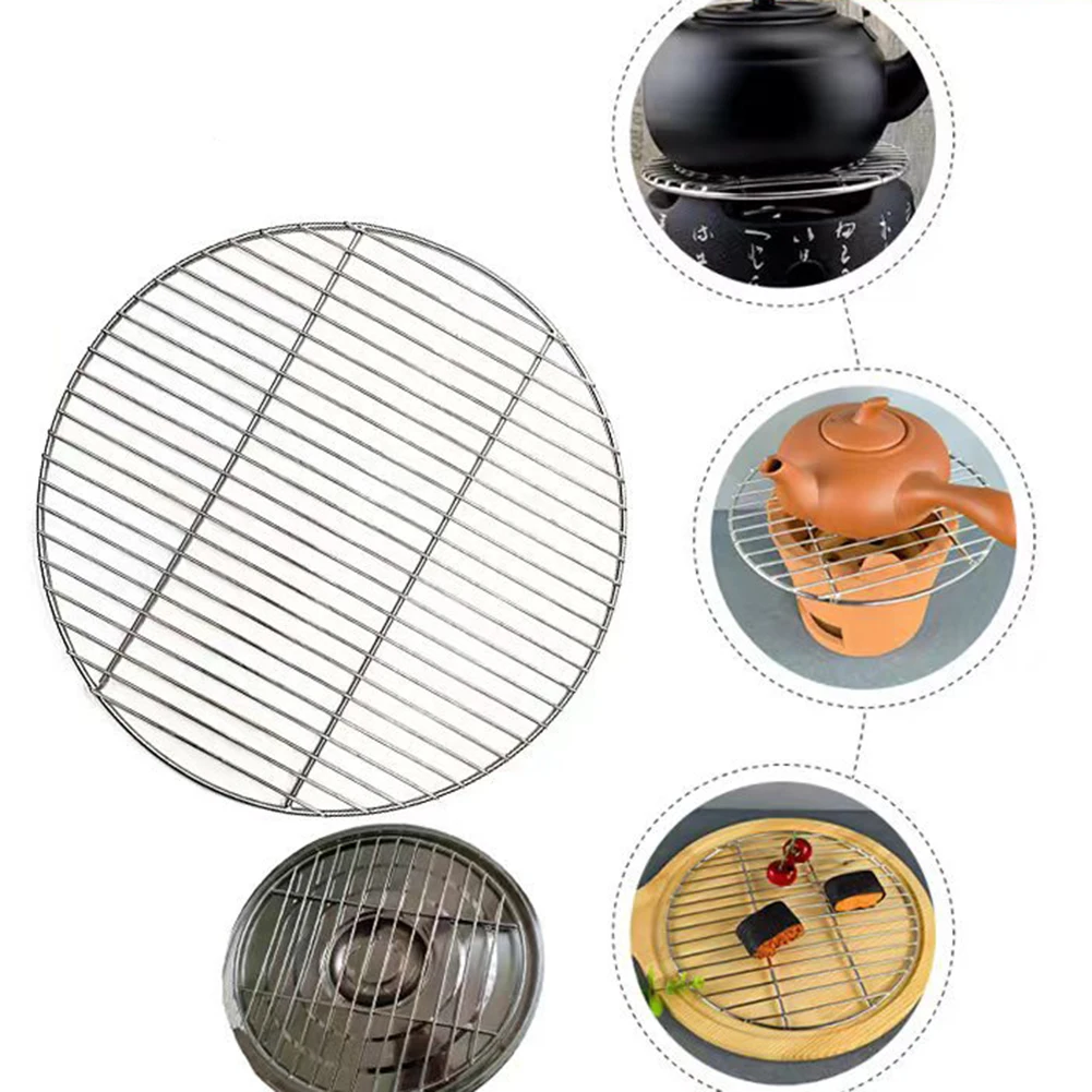 30/35/40 cm Edelstahl BBQ Mesh Runde Gitter Net Grill Net Backblech Nicht-stick BBQ Grid Camping Outdoor Mesh Draht Net