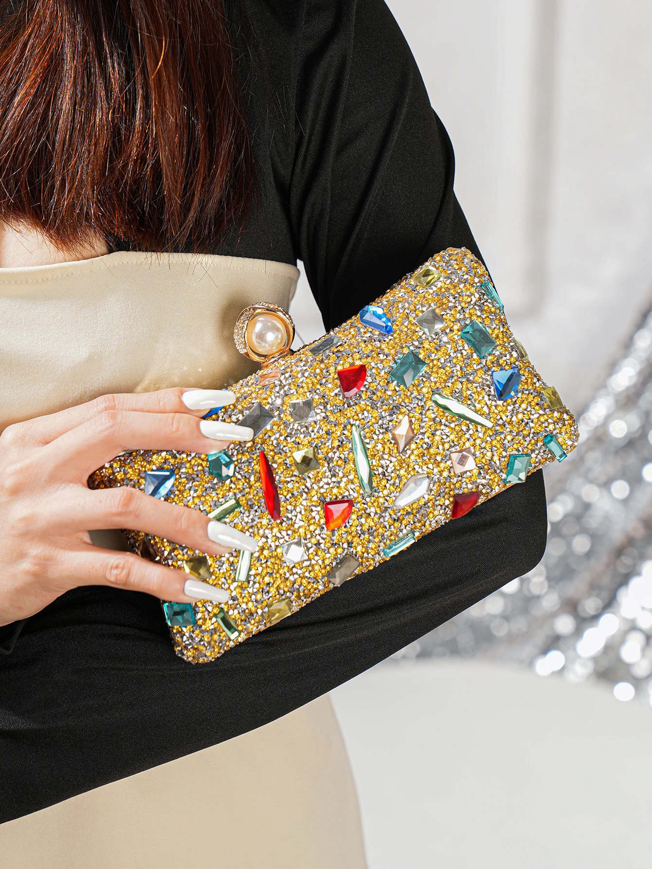 Mini zweiseitige farbige, ultraklare, glänzende Diamant-Kupplung aus Glas Image