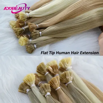 Straight Flat Tips Human Hair Extensions for Women Real Human Hair Flat Tip Capsule Keratin Fusion Hair Natural Hair Extension