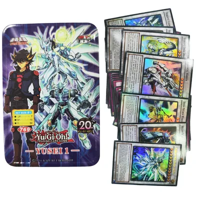 Yu Gi Oh Cards YUSEI 1-Kartendeck Englisch TCG Holographic Golden White Dragon Duel Game Collection-Karte mit Blechdose Image