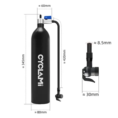 CYCLAMI Tubeless Tire Inflation Tank 1.3L Mountain Road Bike Inflator Tyre Air Bottle Tire Booster Vacuum Tire Tank Cylinder