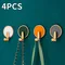 4pcs Luxury Wall Hook Home Decor Adhesive Bathroom Towel Rack No Punching Hanging Coat Hanger Door