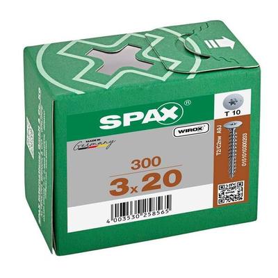 SPAX Rückwandschrauben »T10 Flachkopf WIROX« 3 x 20 mm 300 Stück