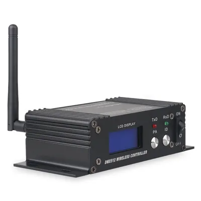A38IDMX 512 Wireless Controller Receiver Transmitter LCD Display Power Adjustable for Disco DJ Party